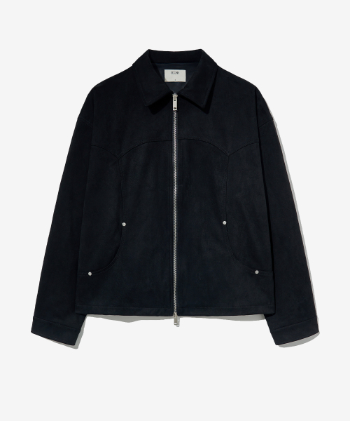Укороченная замшевая куртка симилар_Black