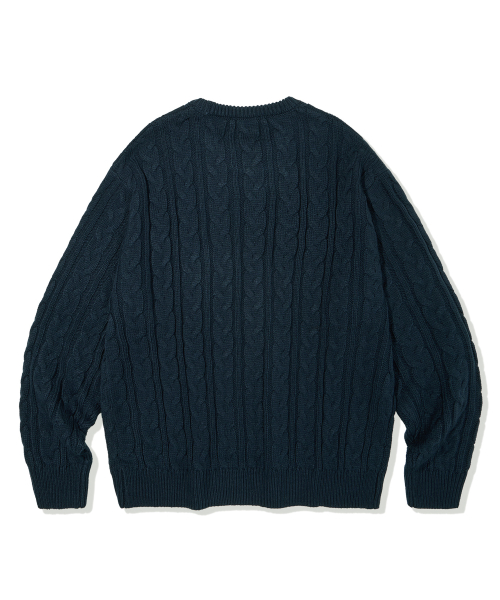 Круглый трикотажный джемпер Mellow, Navy