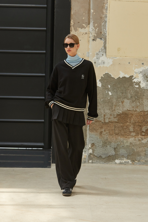 TWO-WAY LAYERED PANTS_BLACK
