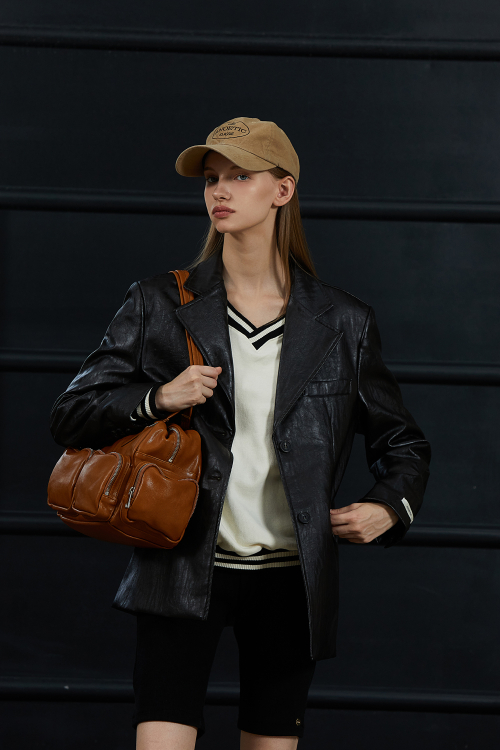 ANC FAUX LEATHER JACKET_BROWN