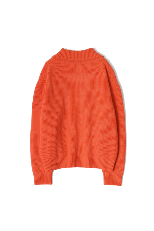 Marshall Full Zip Up Rib Knit Orange