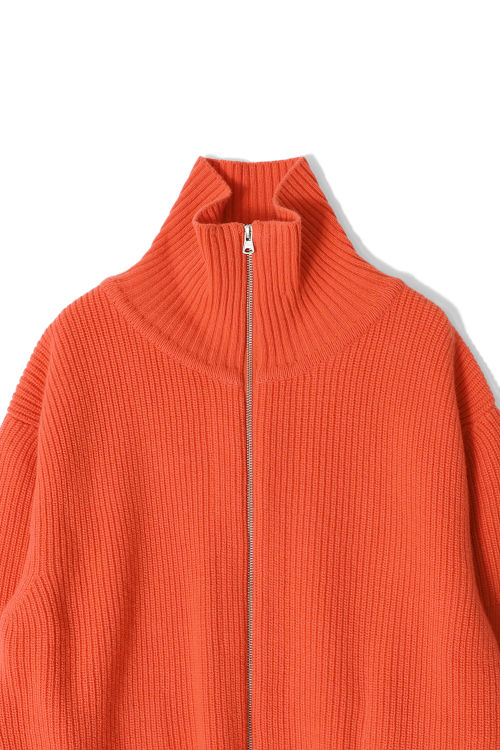 Marshall Full Zip Up Rib Knit Orange