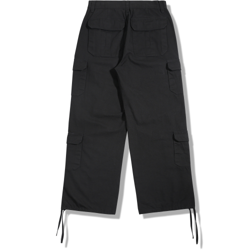 Хлопковые брюки карго с акцентным швом - Black