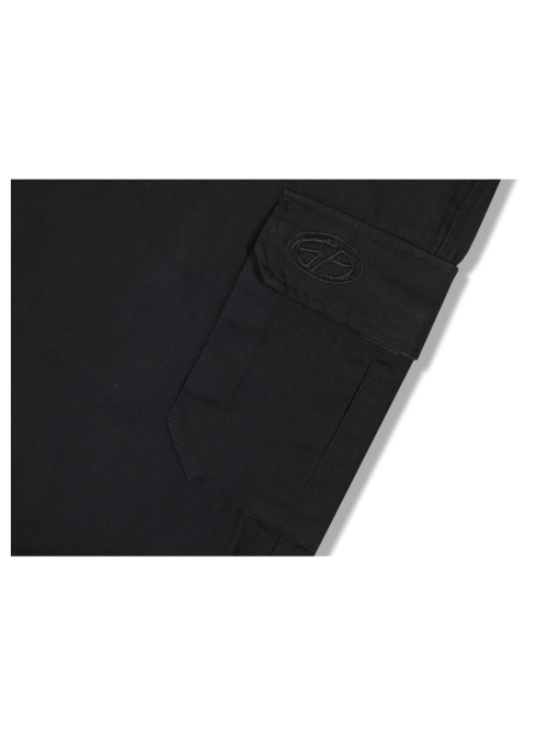 Хлопковые брюки карго с акцентным швом - Black