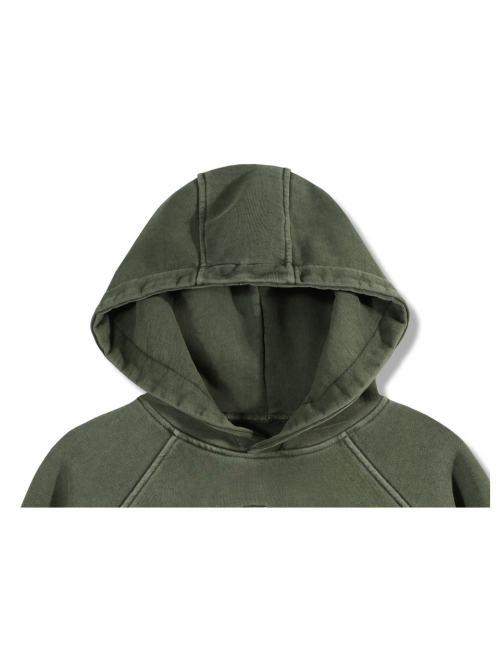 Пигментированное худи с полосой — Khaki