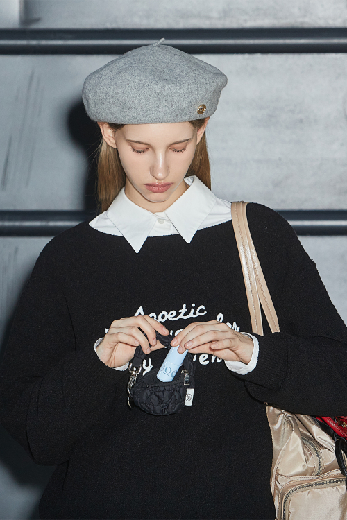 ANC EMBROIDERY BOATNECK KNIT_BLACK