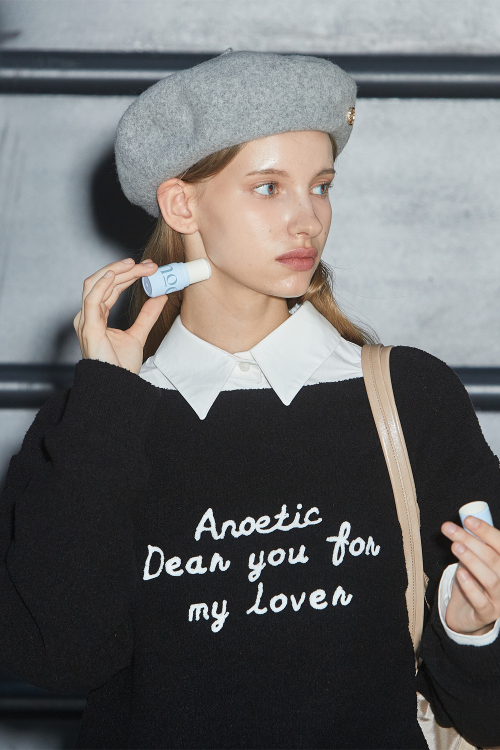 ANC EMBROIDERY BOATNECK KNIT_BLACK