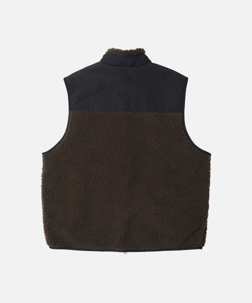 SNUG FLEECE VEST _ DARK BROWN