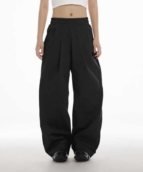 2TUCK WORK PANTS - BLACK