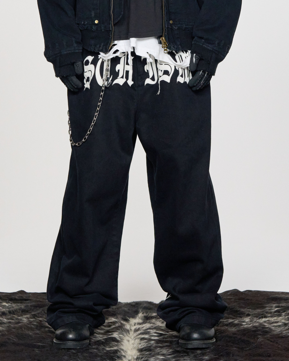【SCHISM INDUCING】SCHISM PATCH JEANS BLUE 2colors SCHISM PATCH JEANS BLUE - SCHISM INDUCING