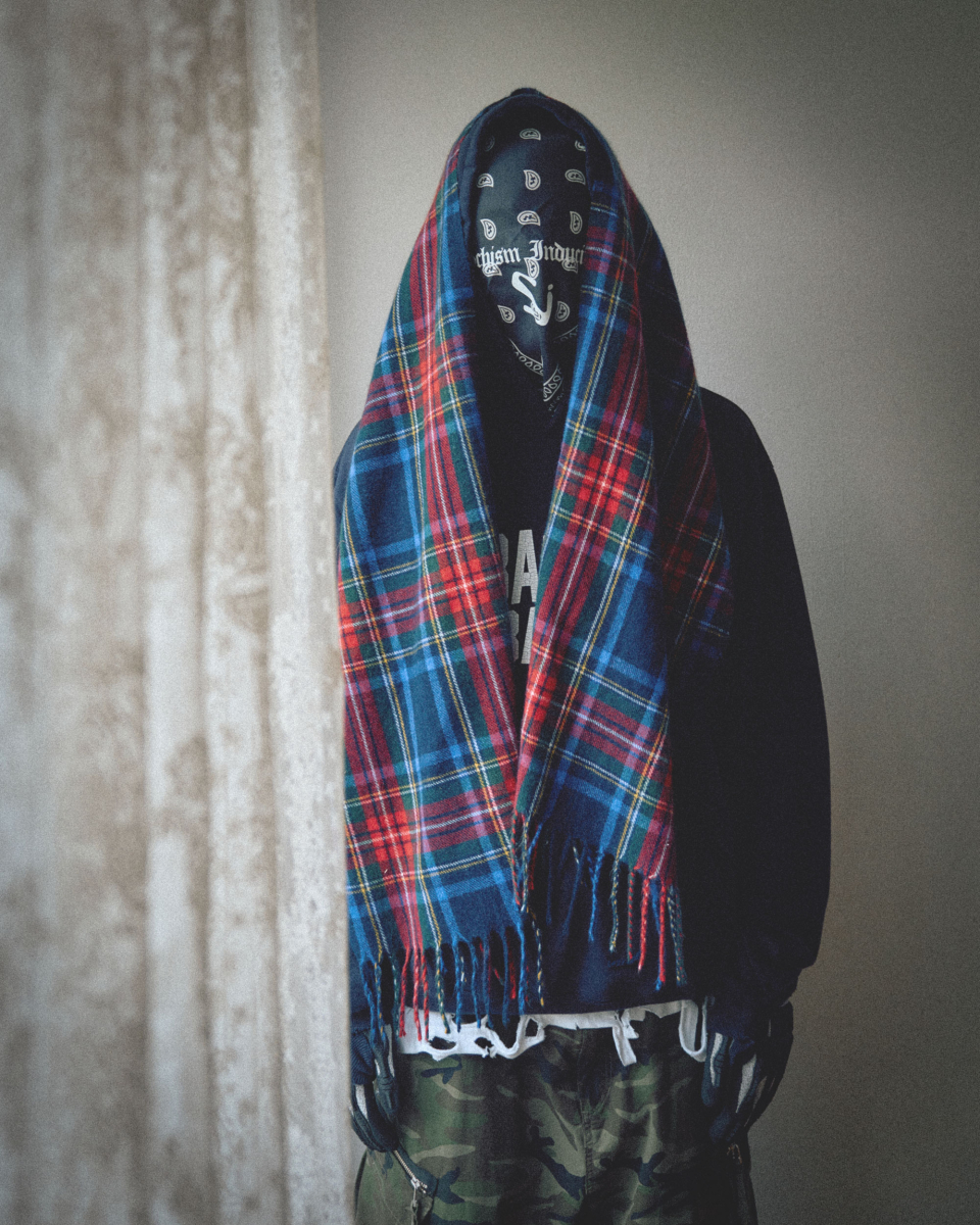 MUSINSA | SCHISM INDUCING MUFFLER HOODIE NAVY
