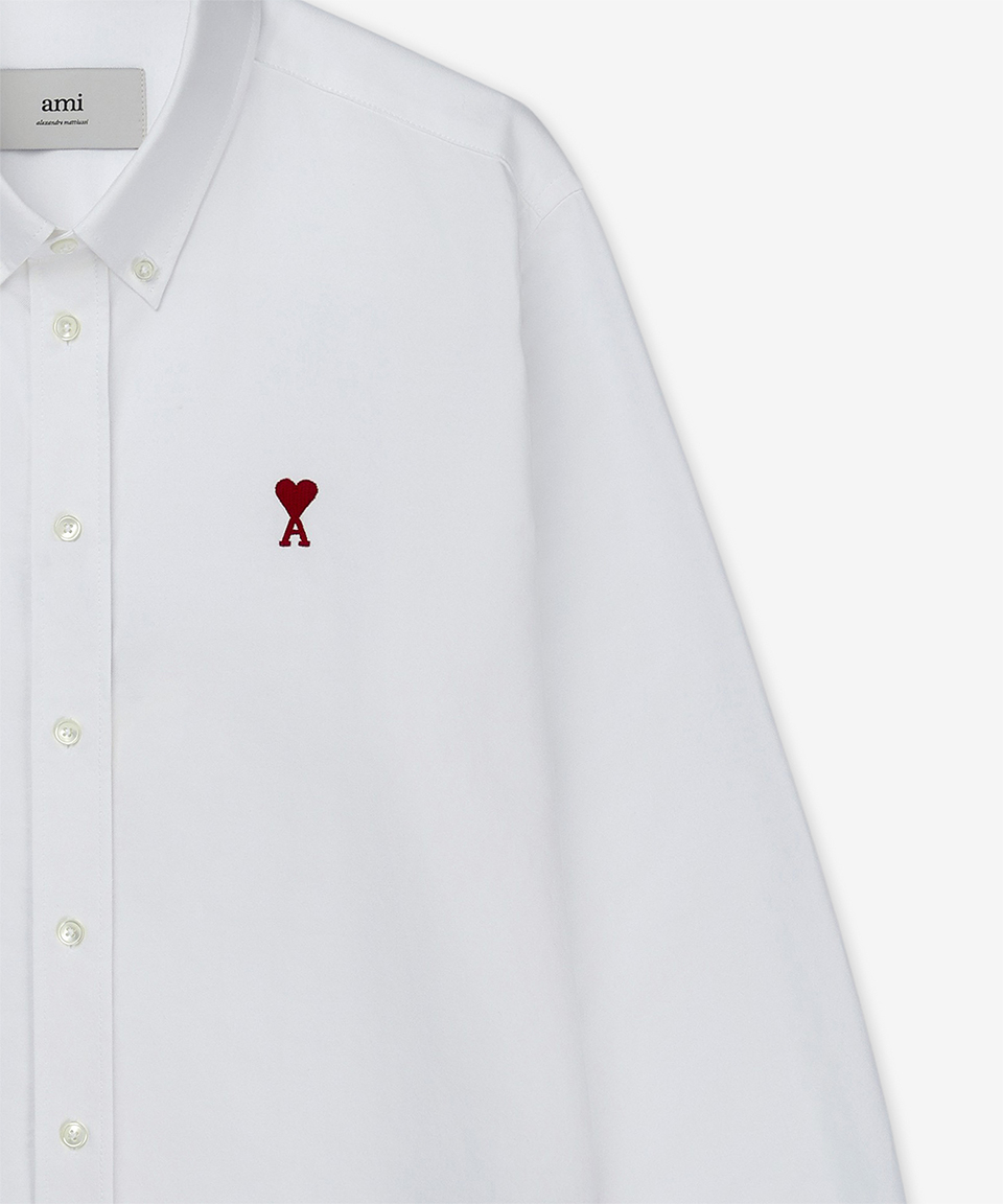 ☆韓国の人気☆【AMI】☆SHIRT WITH LOGO EMBROIDER.Y☆正規品☆ ami(アミ) ハートロゴ刺しゅうTシャツE22UTS002 E22UTS002