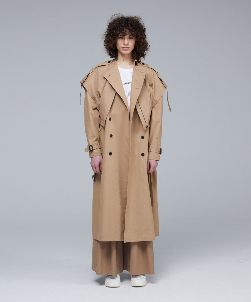 Signature long trench coat