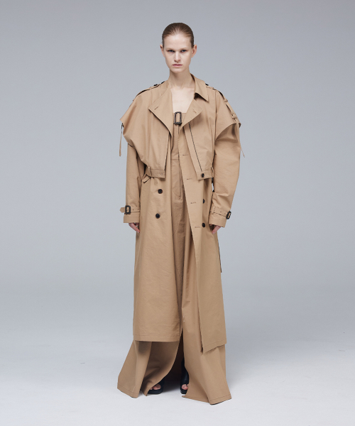 Signature long trench coat