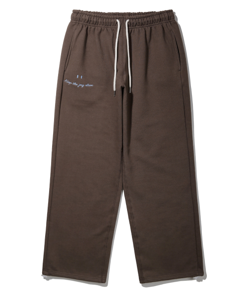 Спортивные штаны semi-wide с вышивкой смайла BK9985_Brown