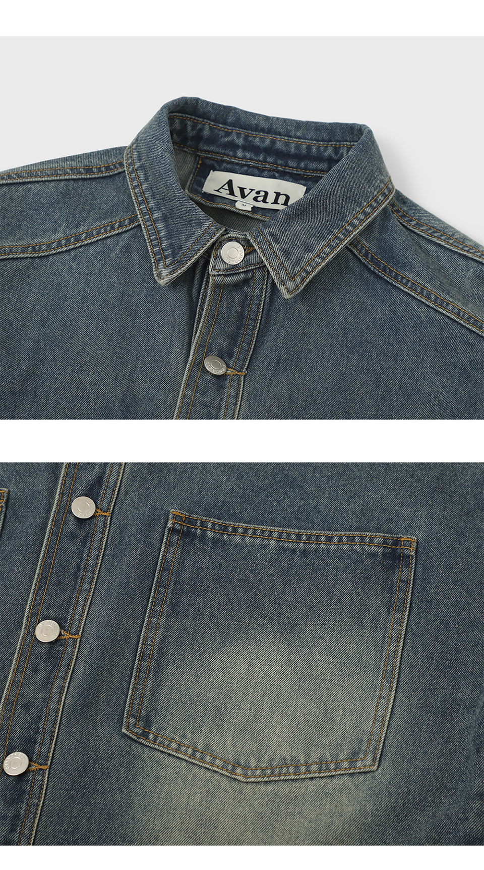 [AVANDRESS] ★24SS★Buko Pocket Denim Shirt AVANDRESS☆韓国☆人気☆男女兼用☆Buko Pocket Denim Shirt シャツ