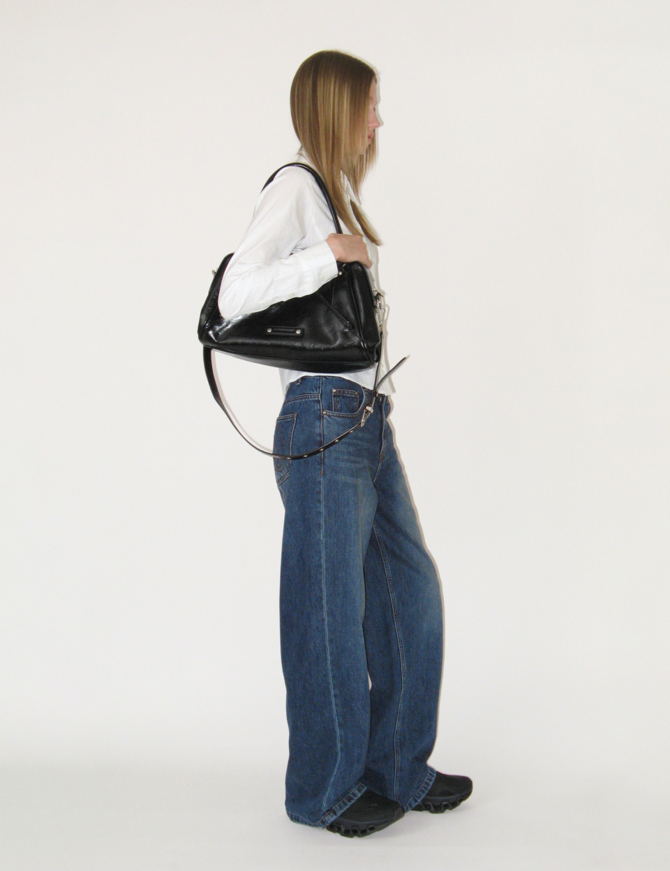 MUSINSA | SUNBURN PROJECT Faux Leather M.O.S Bag, BLACK
