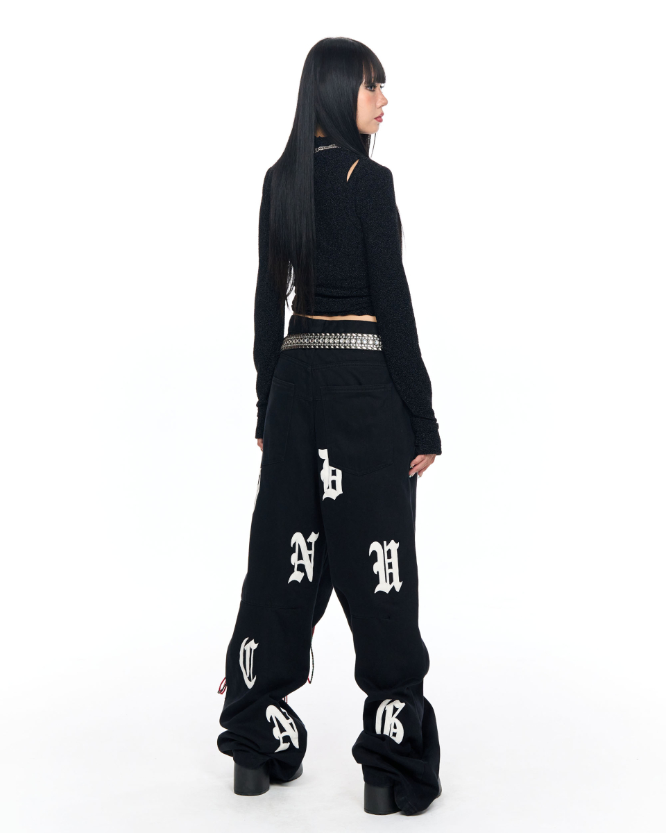 MUSINSA公式 | SCHISM INDUCING SCHISM PATCH JEANS BLACK