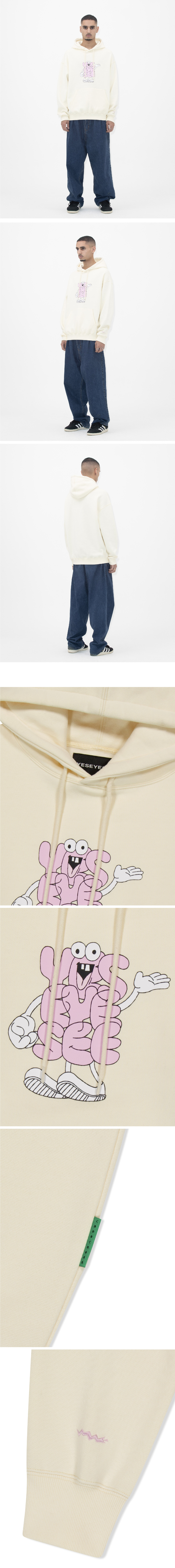 MUSINSA | YESEYESEE Y.E.S Pointing Hoodie Ecru