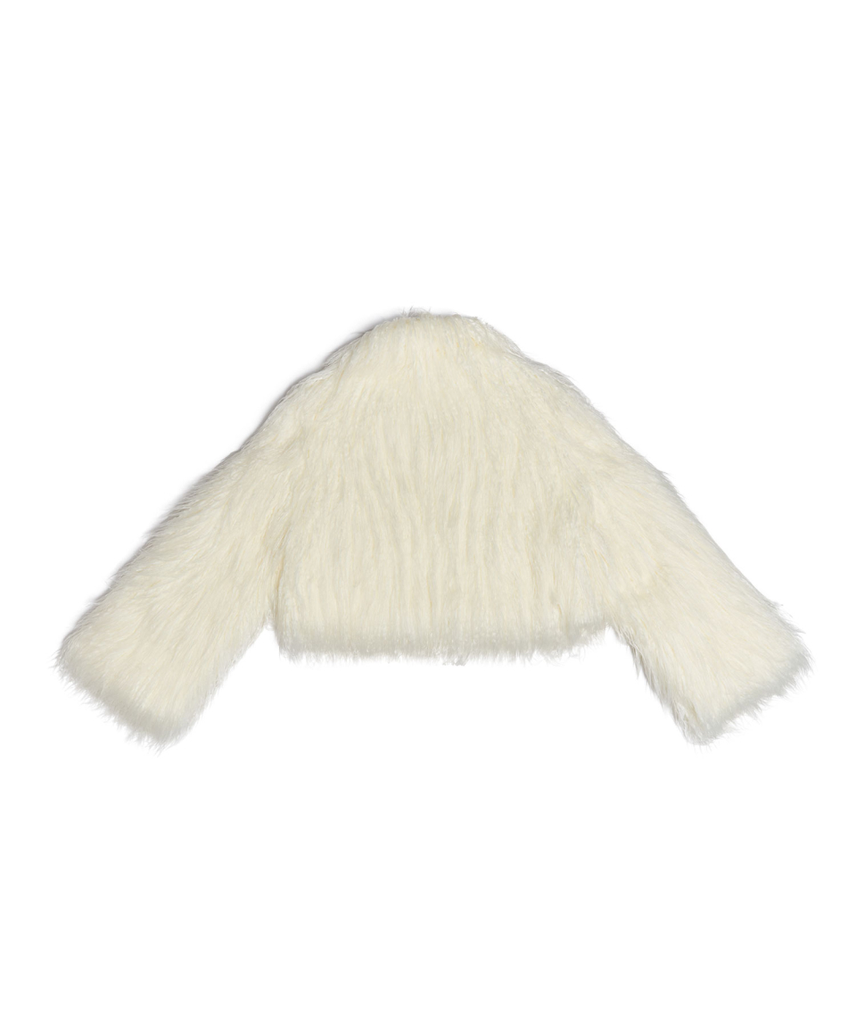 MUSINSA | SCHISM INDUCING CROPPED SPIKY FAUX FUR JACKET IVORY
