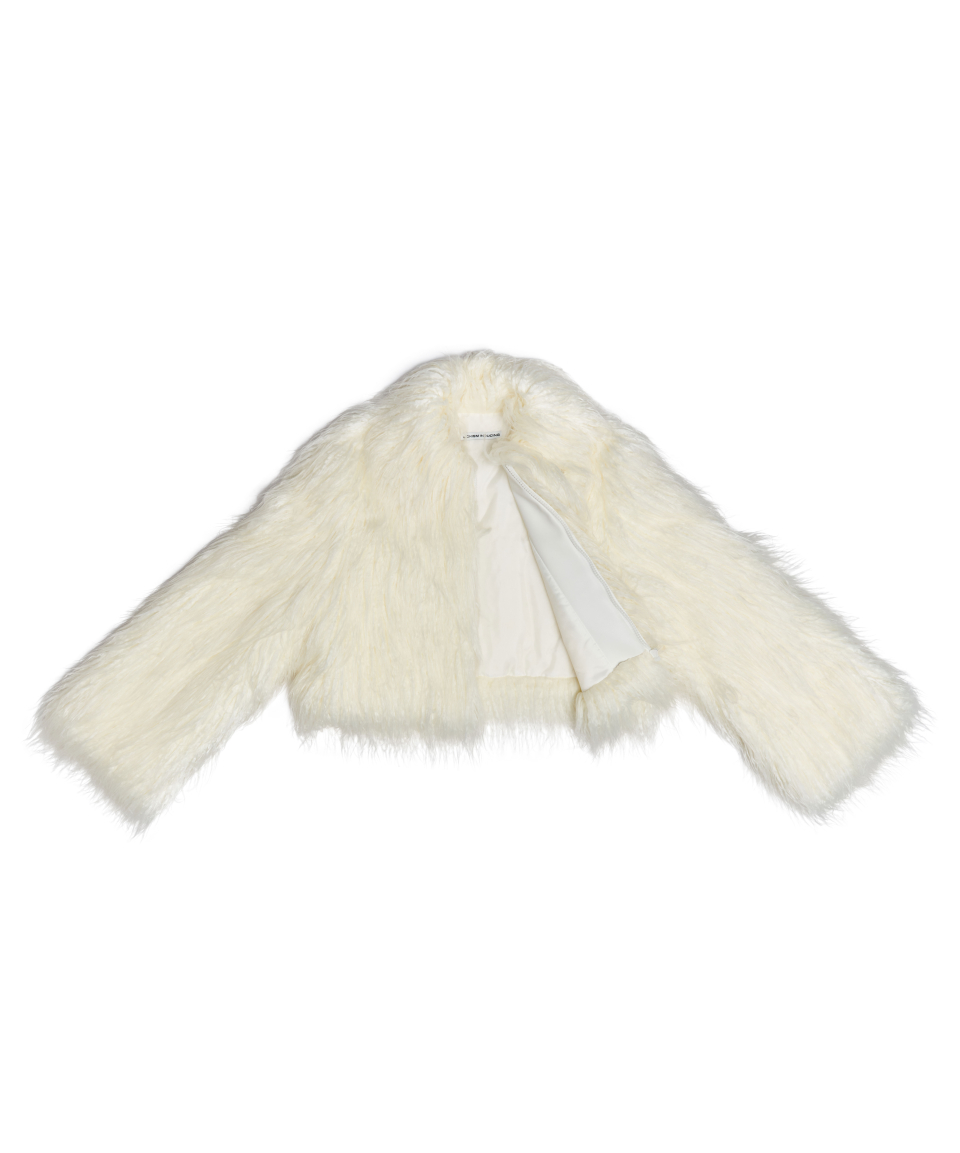 MUSINSA | SCHISM INDUCING CROPPED SPIKY FAUX FUR JACKET IVORY