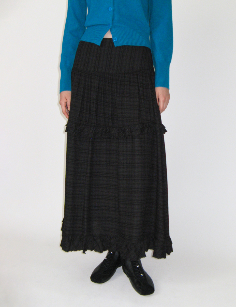【sunburnproject】Mixed Check Long Skirt★韓国商品 韓国商品/SUNBURN PROJECT Mixed Check Long Skirt