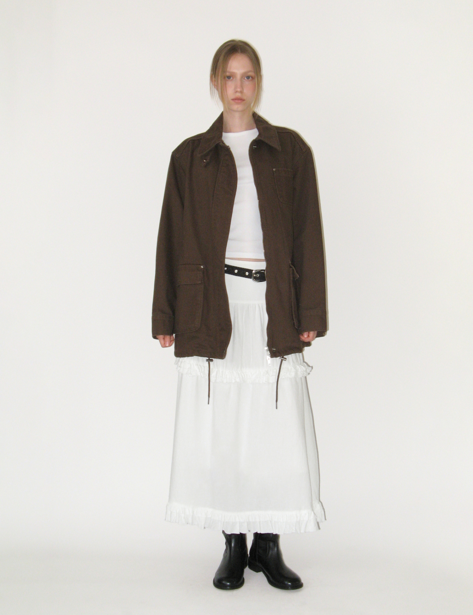 【SUNBURN PROJECT】韓国人気★ Frill Maxi Skirt SUNBURN PROJECT】Frill Maxi Skirt☆韓国人気☆追跡付