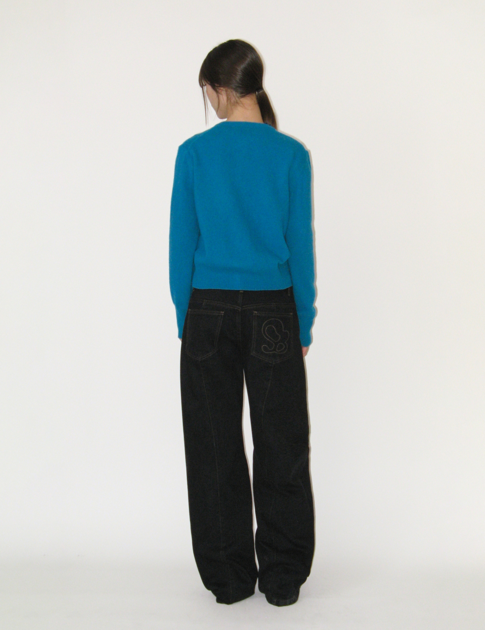 MUSINSA | SUNBURN PROJECT Cashmere Basic Round Cardigan, BLUE