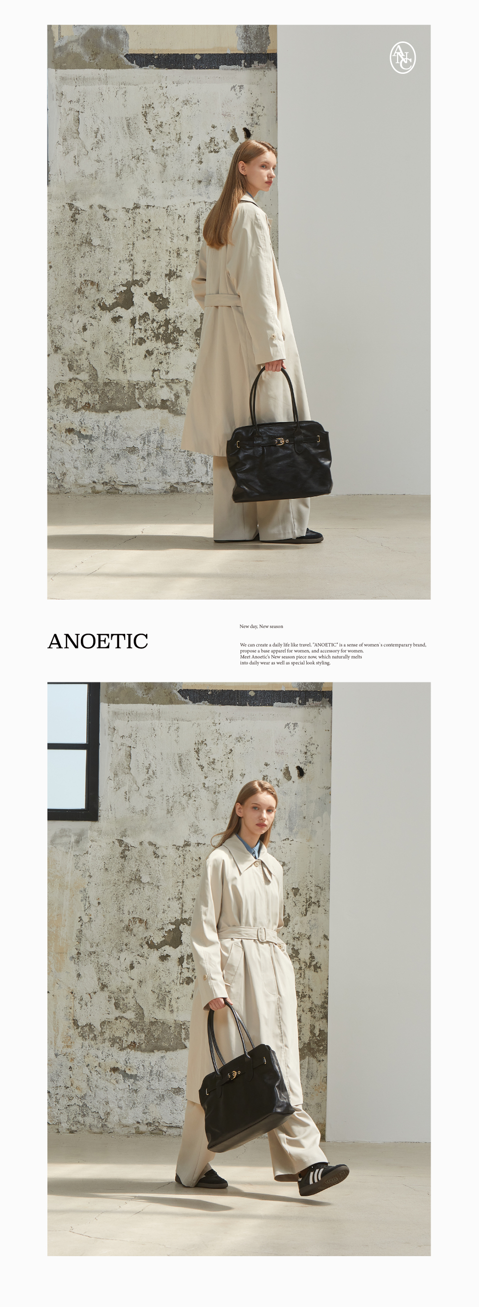 ANOETIC クラシック ベルト ショッパー バッグ ANOETIC クラシック ベルト ショッパー バッグ