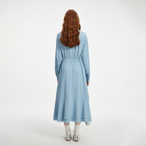 WD_Fishtail blue shirt dress
