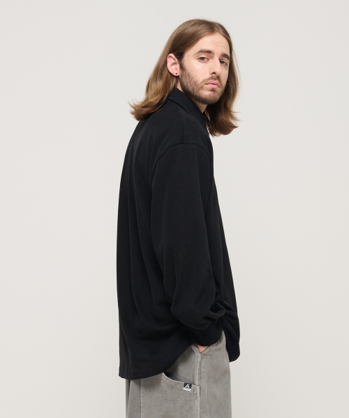 Свободный лонгслив поло Full Over (Black)