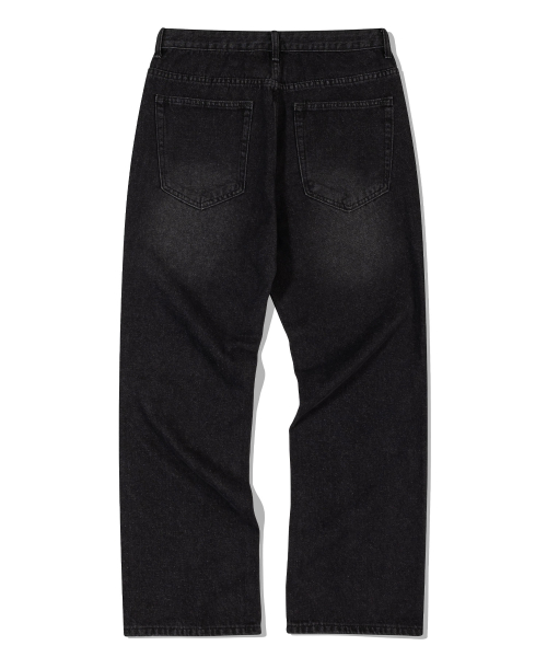 WASHED DENIM PANTS_BLACK