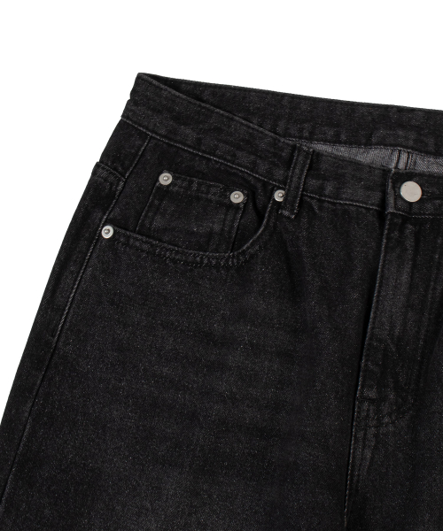 WASHED DENIM PANTS_BLACK