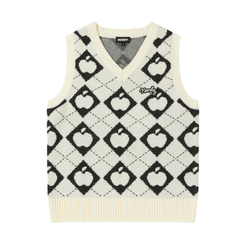 Вязаный жилет N-ple (Black/Ivory)