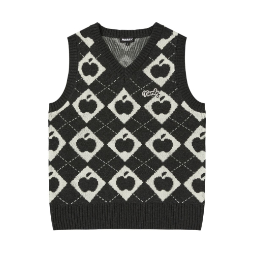 Вязаный жилет N-ple (Black/Ivory)