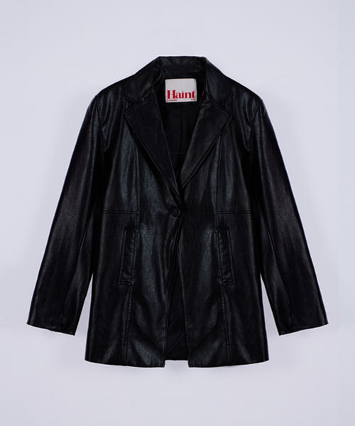 LINE POINT LEATHER SINGLE JACKET