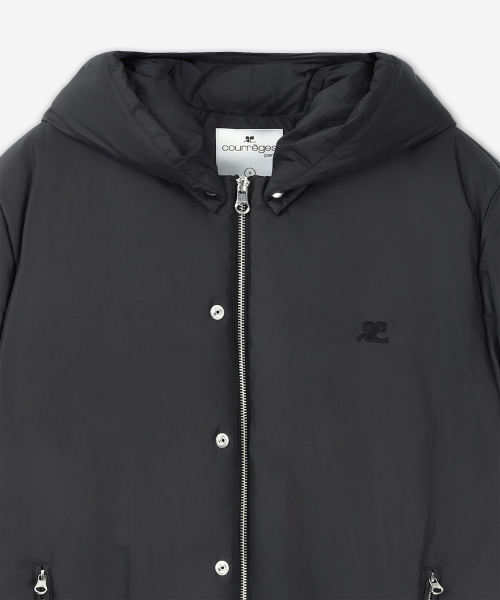 Нейлоновый пуховик с капюшоном AC - Black / 324CMA155PL01129999