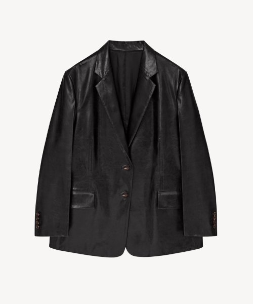 Кожаная куртка оверсайз (black)
