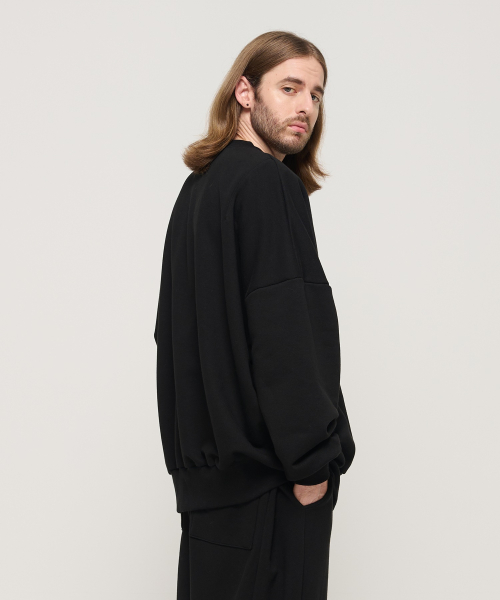 Свитшот реглан с круглым вырезом (Black)