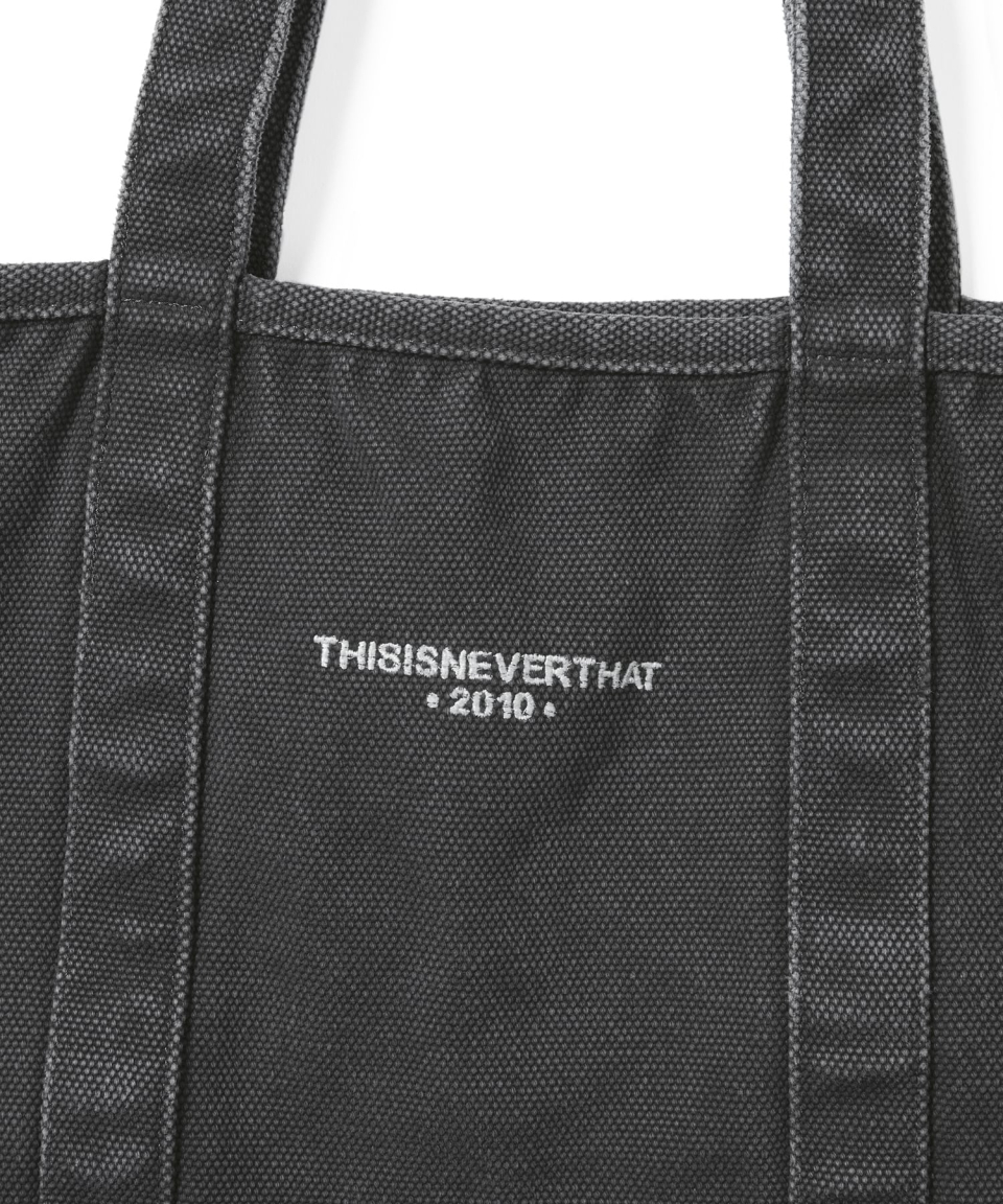 MUSINSA | thisisneverthat® Washed Canvas Tote Bag Charcoal