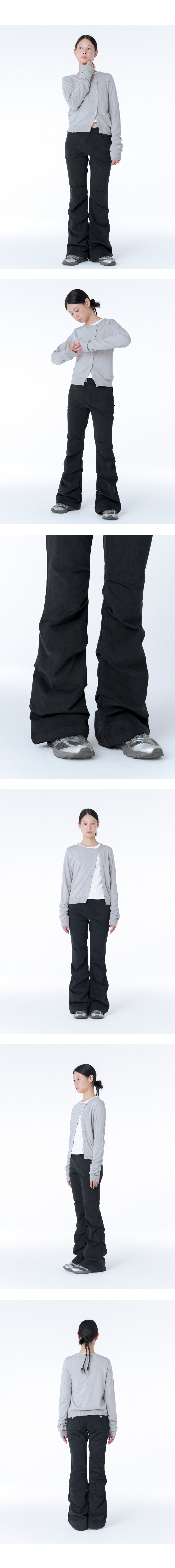 미세키서울(MISEKI SEOUL) Shirring bootscut pants BLACK
