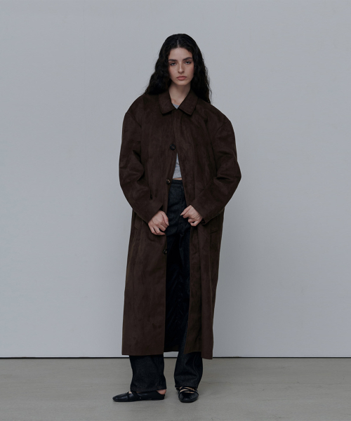 DAHLIA MAC пальто-коричневый(SUEDE)(W)