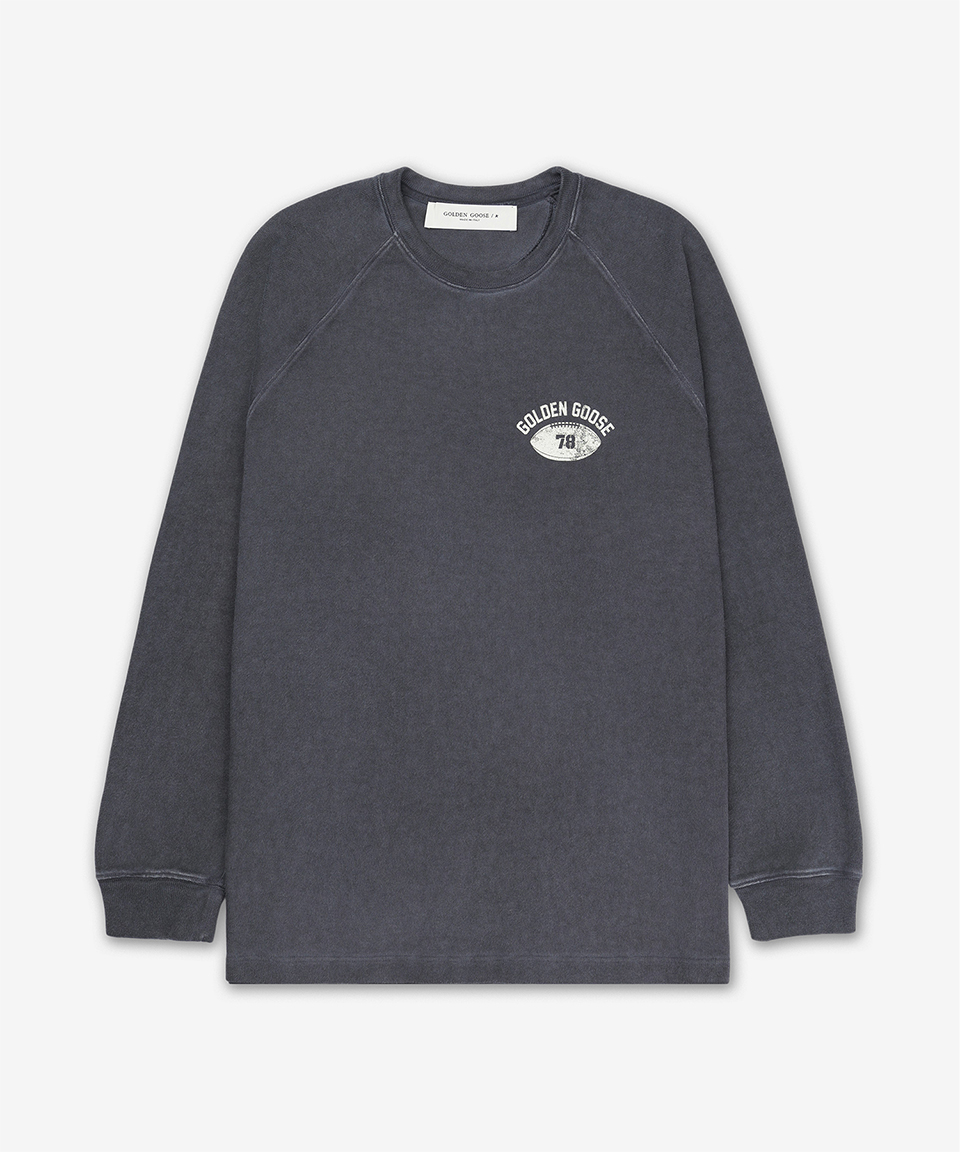 Tシャツ・カットソー Golden Goose Football Print Man to Man Anthracite GMP02015P0 MUSINSA | GOLDEN GOOSE Football Print Man to Man