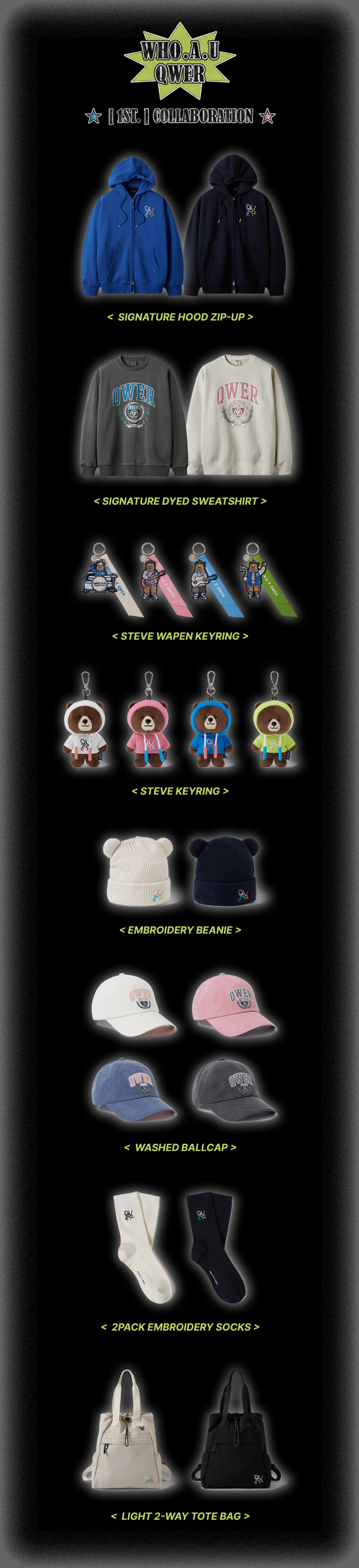 [QWER X WAU] Signature Hood Zip-up / WHMZE4T91U 상세 이미지 3