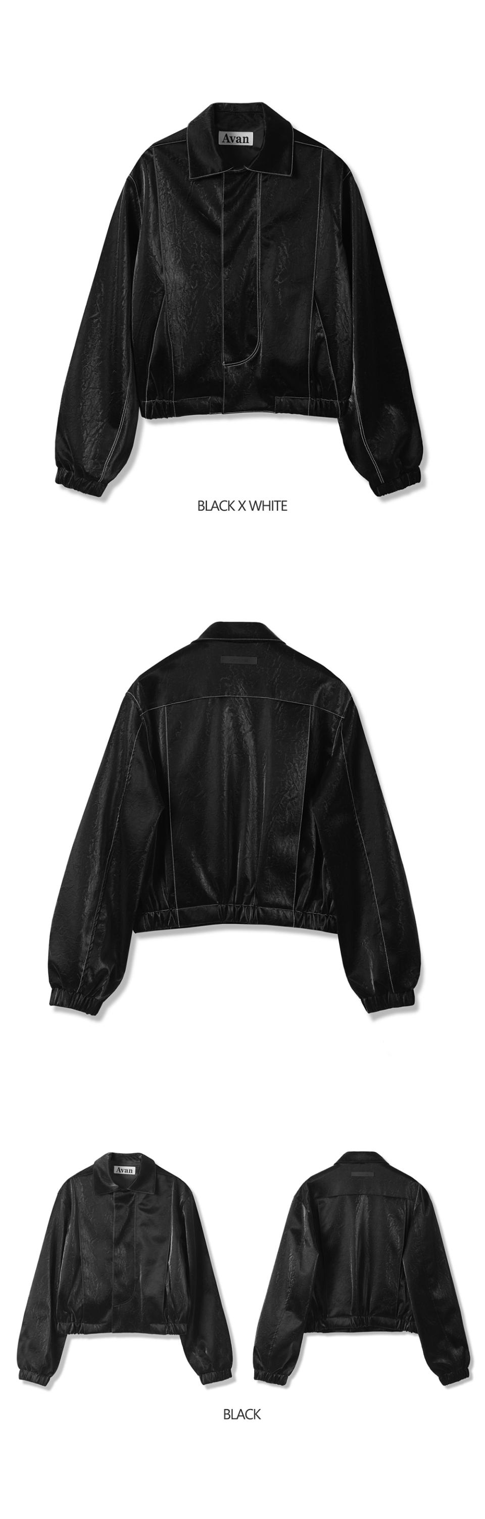 レザージャケット・コート AVANDRESS Calla Stitch Art Leather Jacket BLACK MUSINSA公式 | AVANDRESS Stitch Art Leather Jacket BLACK