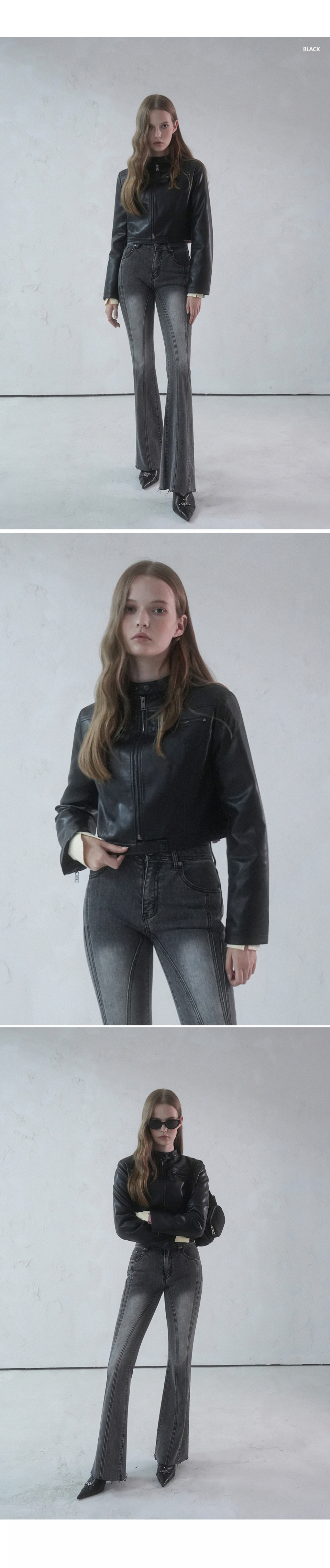MUSINSA | AVANDRESS Rider Art Leather Jacket BLACK