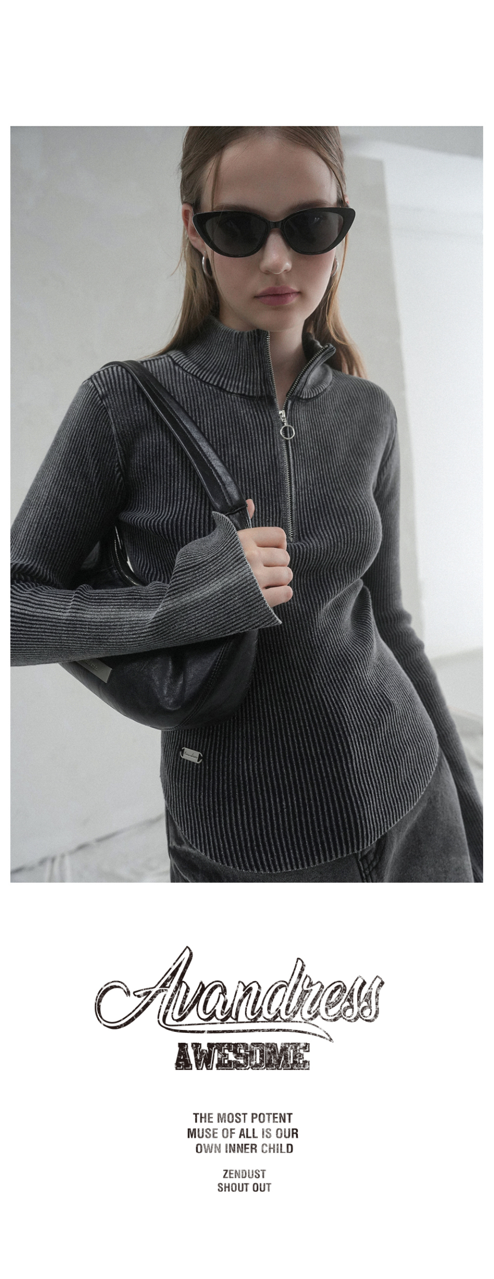 MUSINSA | AVANDRESS Mini-hole Curve Shoulder Bag - 4COL