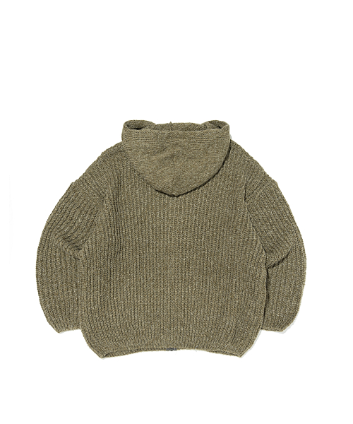 Кабельный вязаный худи-молния (Khaki)