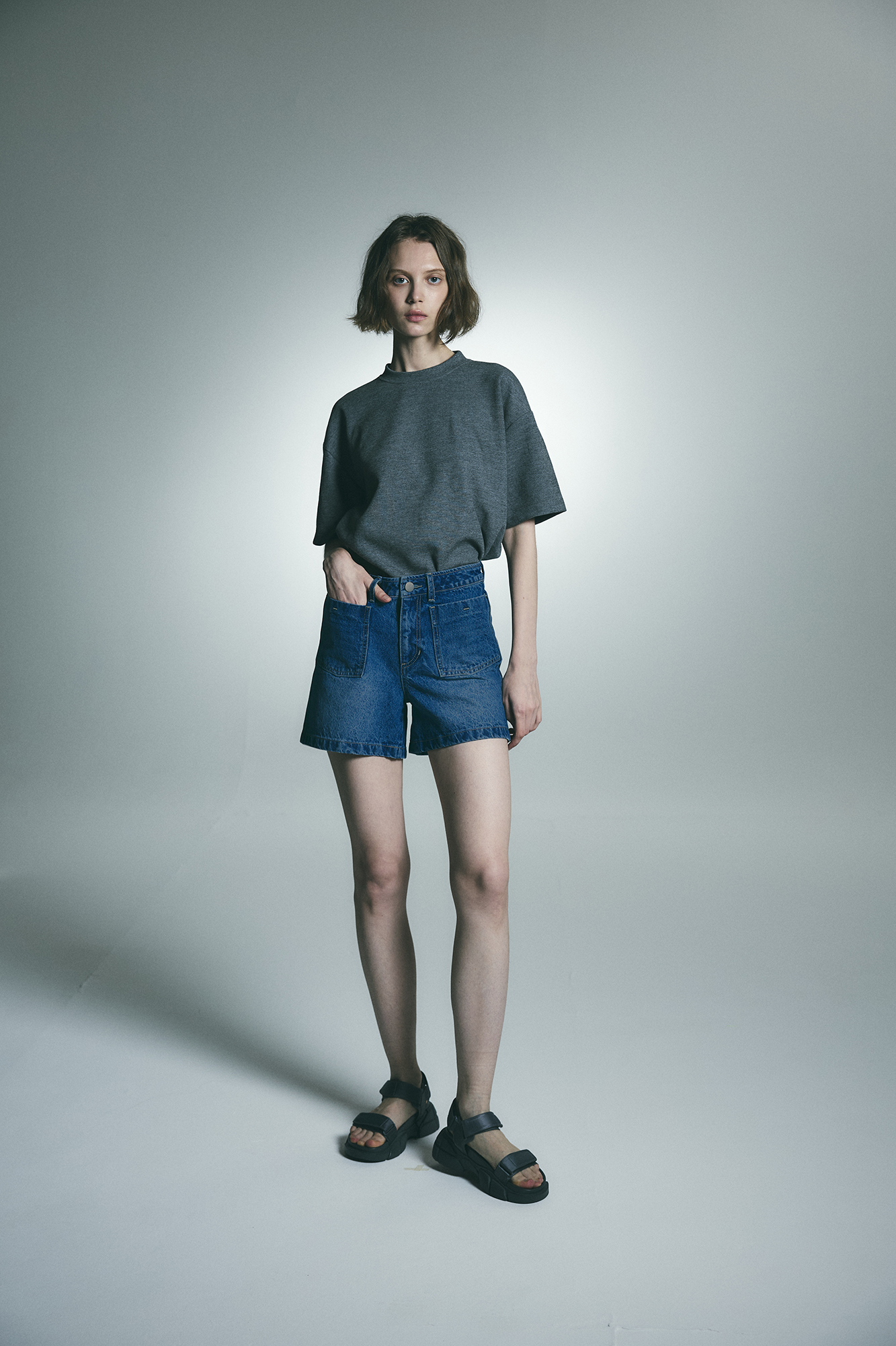 RA405 Front Pocket короткий деним брюки