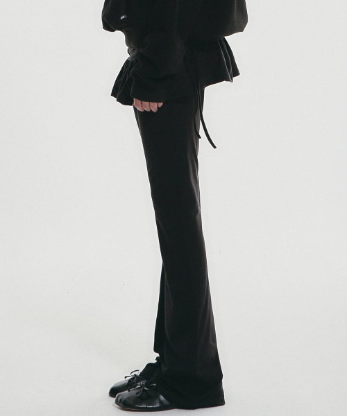 Многослойная юбка с рюшами LAYERED RUFFLE SKIRT PANTS_BLACK